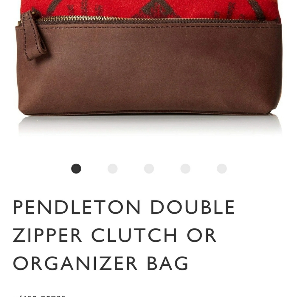 Pendleton Double Zip Clutch Make Up Bag - image 4